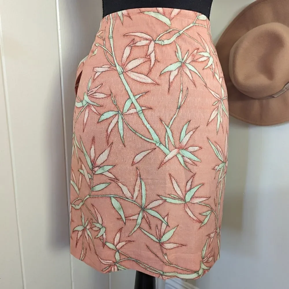 Tommy Bahama Silk Tropical Skirt S Coastal Granny Chic Earthy Boho Summergirl